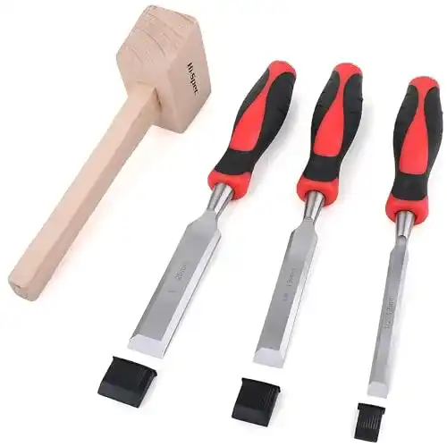 Stechbeitel Set von Hi-Spec mit 3 Holzmeißeln in verschiedenen Größen
