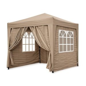 Zeltgarage Quick Star Pop-Up Pavillon 2 x 2 m mit 4 Easy-Klett Seitenwänden