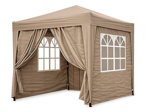 Zeltgarage Quick Star Pop-Up Pavillon 2 x 2 m mit 4 Easy-Klett Seitenwänden
