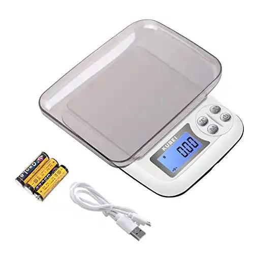 Feinwaage KUBEI 1kg/0,01g USB Aufladung für präzise Messungen