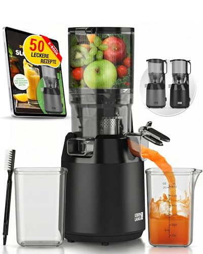 Slow Juicer Entsafter mit Rezeptbuch und großer 135 mm Öffnung