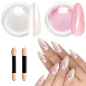 Bishengyf Chrome Nail Powder 25nm in Fairy Pink für Nageldesigns