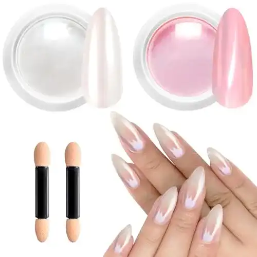 Bishengyf Chrome Nail Powder 25nm in Fairy Pink für Nageldesigns
