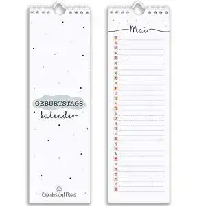 Geburtstagskalender Cupcakes & Kisses für jedes Jahr