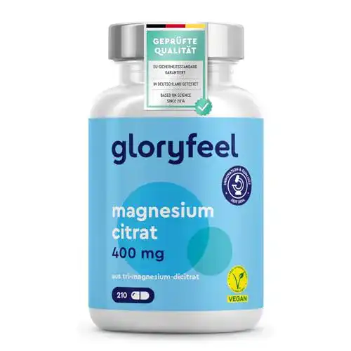 Magnesiumcitrat Hochdosiert – 200 vegane Kapseln mit 1730mg