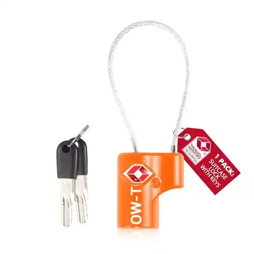 Kofferschloss OW-Travel Kabel Schloss mit Schlüssel für Gepäck