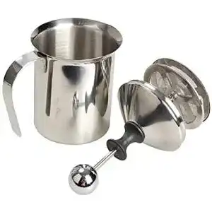 Cozyswan Hand-Milchaufschäumer aus Edelstahl mit 400 ml Fassungsvermögen