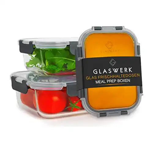 Frischhaltedosen aus Glas von GLASWERK – 3er Set Meal Prep Boxen
