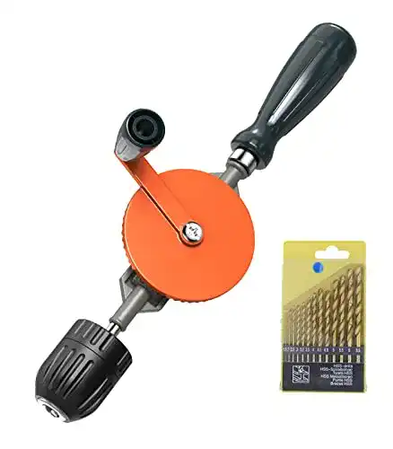 Handbohrer Housolution Handbohrmaschine 3/8 Zoll mit 13 Bohrspitzen