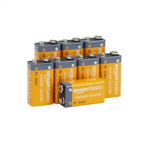 9V-Batterien Amazon Basics Everyday Alkalibatterien, 8 Stück