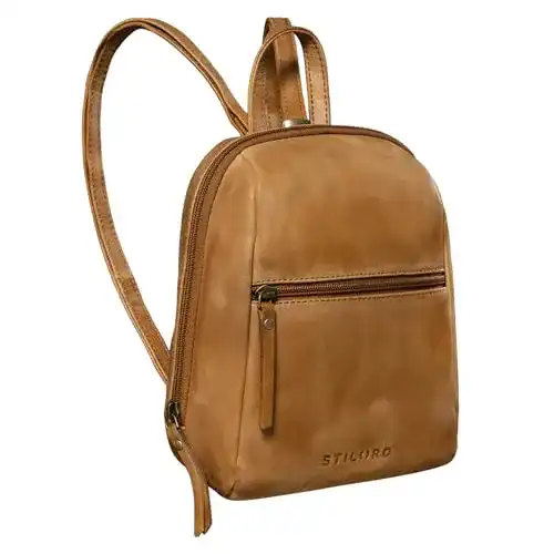Lederrucksack ‚Lia‘ Mini Rucksack für Damen von STILORD