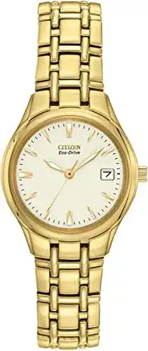 Citizen Damen Analog Quarz Uhr mit Edelstahlarmband und Eco-Drive-Technologie