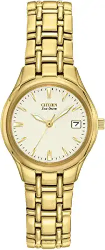Citizen Damen Analog Quarz Uhr mit Edelstahlarmband und Eco-Drive-Technologie