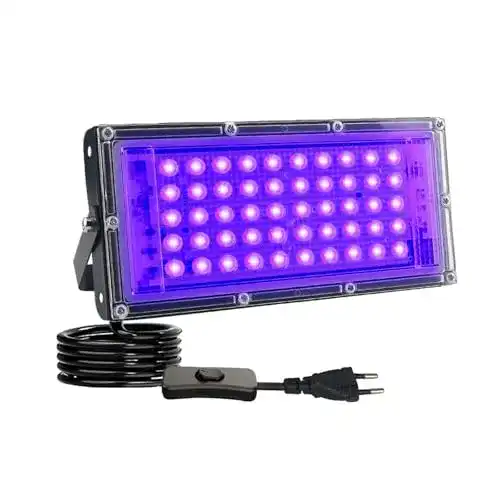 Schwarzlicht Strahler 50W LED UV Fluter mit 90 LEDs