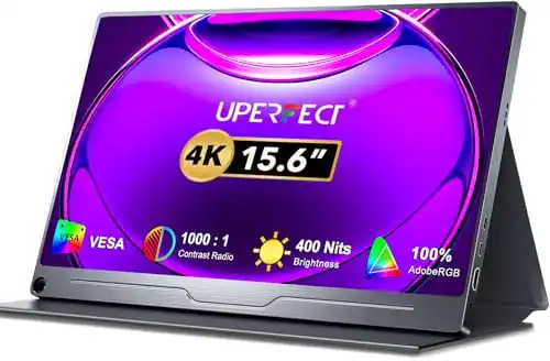 Tragbarer 4K Monitor UPERFECT 15,6 Zoll Mobiler Bildschirm für unterwegs