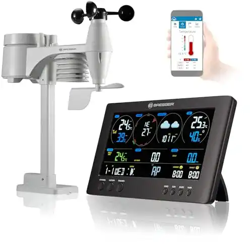 Bresser 7002586 Profi-Wetterstation mit Funk und 7-in-1 Außensensor