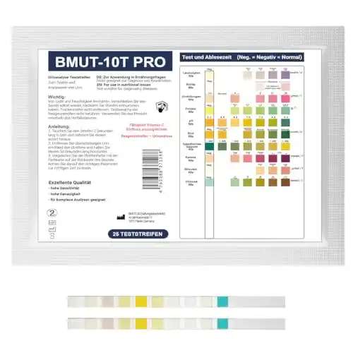 Ketonetest 25x Urin Teststreifen zur Analyse von 10 Gesundheitsparametern