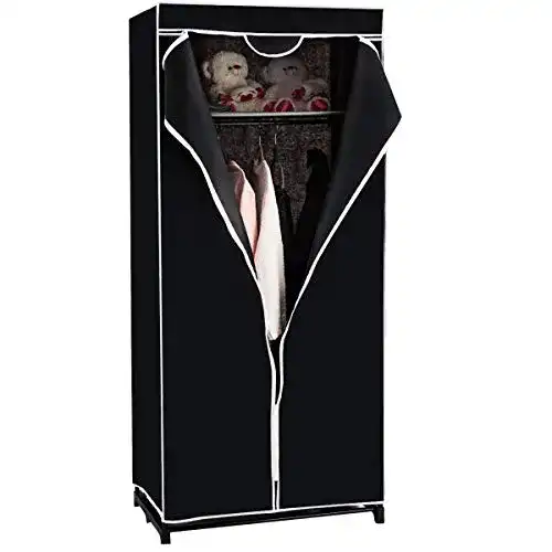 Stoffschrank mit Kleiderstange und Ablage von COSTWAY