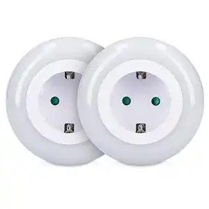 Nachtlicht Kwmobile LED Zwischenstecker 2er Set mit Dämmerungssensor