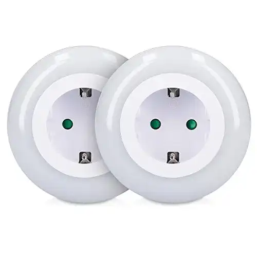 Nachtlicht Kwmobile LED Zwischenstecker 2er Set mit Dämmerungssensor