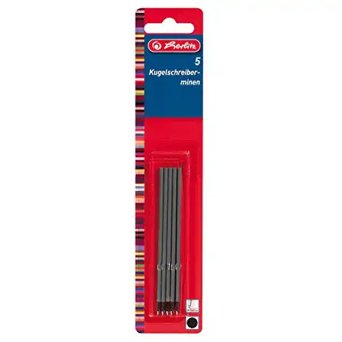 Herlitz X-20 Kugelschreibermine, 5 Stück, schwarz im Blister