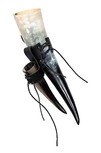 Trinkhorn Frera Grimnirs Horn Set 0,5l und 0,1l mit Gürtelhalterung