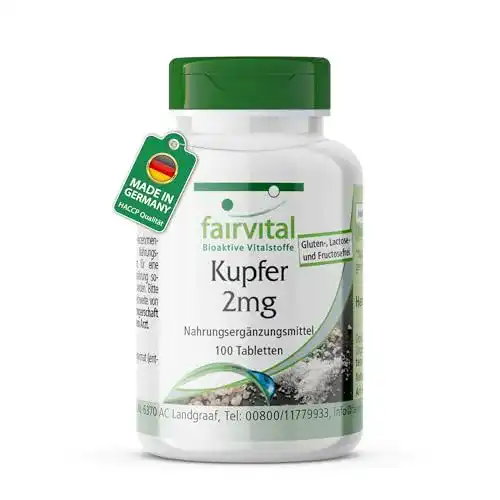Kupfer Tabletten Fairvital 2mg – Nahrungsergänzungsmittel