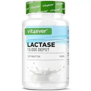 Laktase-Tabletten Vit4ever 13000 FCC, 120 Stück für Laktoseintoleranz