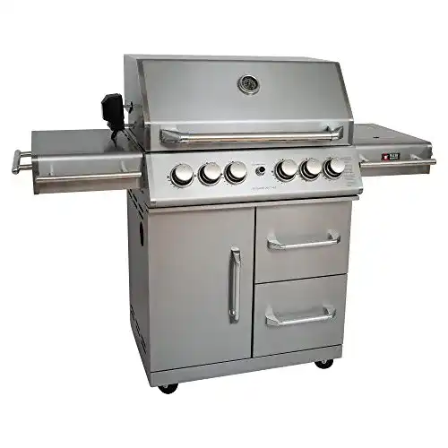 Edelstahl Gasgrill Mayer Barbecue Zunda MGG-342 mit Backburner und Seitenbrenner