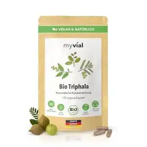 Triphala Myvial Bio Kapseln 120 Stück mit Amalaki, Bibhitaki und Haritaki