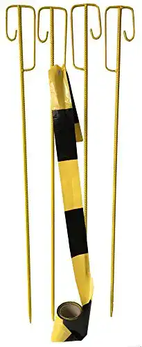 Absperrleinenhalter aus Stahl Set mit Laterneneisen 1200 mm