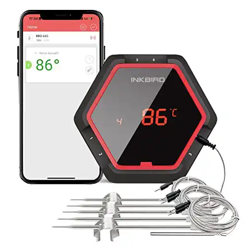 Bluetooth Grillthermometer Inkbird IBT-6XS mit 6 Sonden