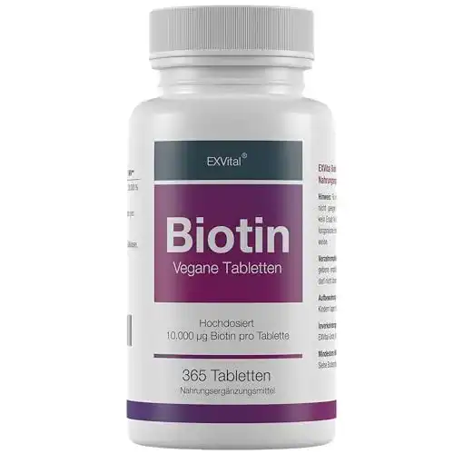 Biotin EXVital für Haare, Haut und Nägel, hochdosiert und vegan