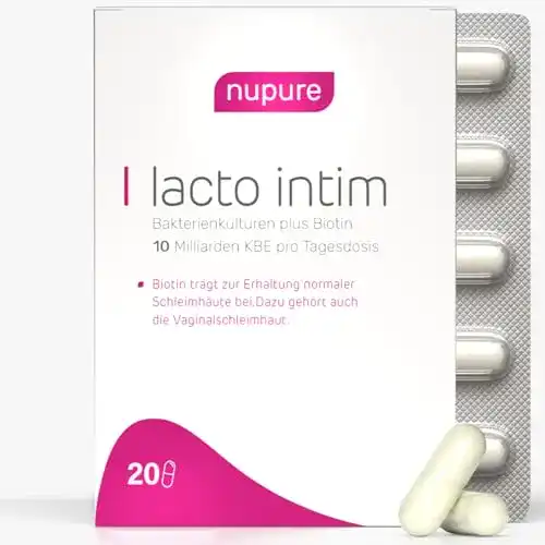 Milchsäurebakterien Nupure Lacto Intim mit Biotin, 20 Kapseln, vegan