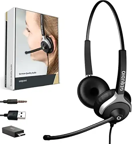 Headset für Bürogebrauch GEQUDIO 3in1 Business Headset mit USB-A