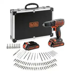 Akkuschrauber von Black+Decker mit 18V Li-Ion Akku und Zubehör