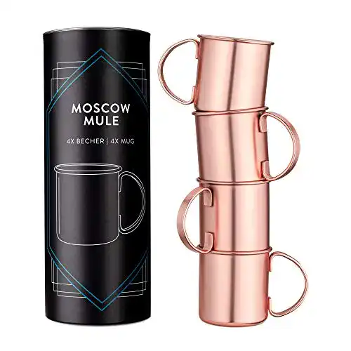 Navaris Moscow Mule Becher Set mit 4 Kupferbechern
