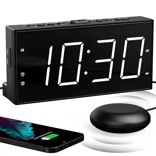 Vibrationswecker Mesqool mit Bettschüttler und USB-Ladeanschluss