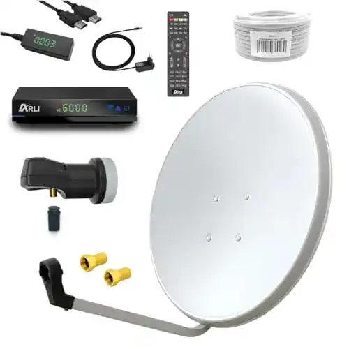 Camping Satellitenanlage ARLI mit 60 cm Spiegel für Empfang von Astra und Hotbird