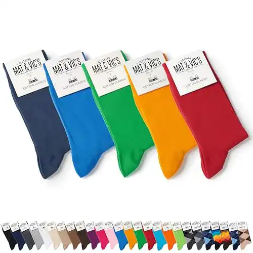 Bunte Socken für Herren von Mat & Vic’s 5 Paar feine Strümpfe