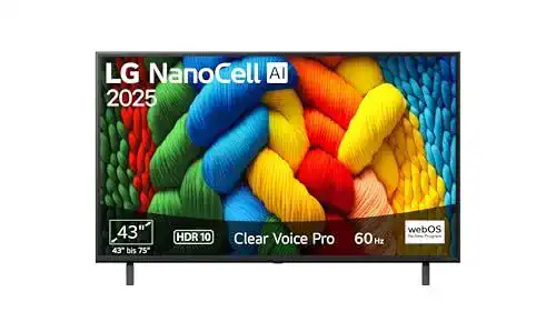 LG NanoCell 43NANO80A6B 43 Zoll 4K Fernseher mit AI Prozessor