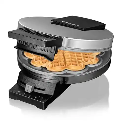 Cloer 185 Waffeleisen für Herzwaffeln, 930 W, 16 cm Waffelgröße