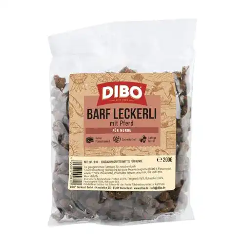 Dibo Barf-Leckerli mit Pferd für Hunde – 200 g Beutel