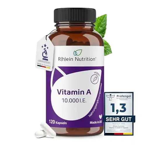 Vitamin A Kapseln von Rhein Nutrition mit 10000 IE