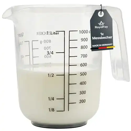 Messbecher RoyalFay 1L aus Kunststoff, Made in Germany