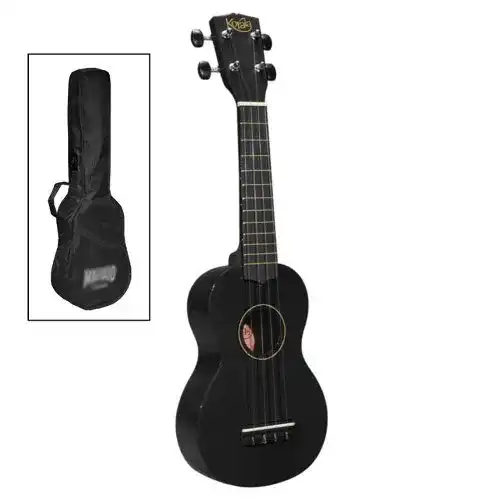 Ukulele Korala Sopran-Ukulele mit Tasche in Schwarz