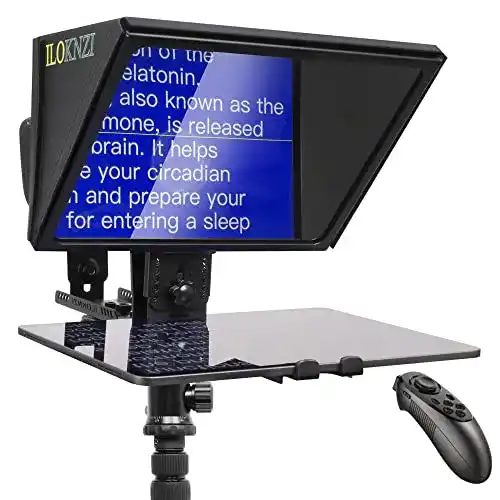 Teleprompter ILOKNZI 12 Zoll mit Bluetooth-Fernbedienung