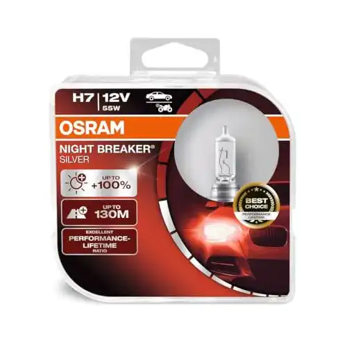 Osram Night Breaker Silver H7 Halogen-Scheinwerferlampe mit verbesserter Helligkeit