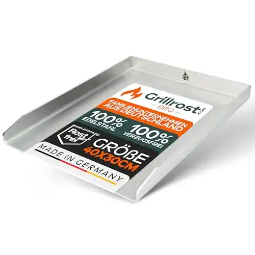 Grillplatte Edelstahl Plancha 40 x 30 cm von Grillrost.com