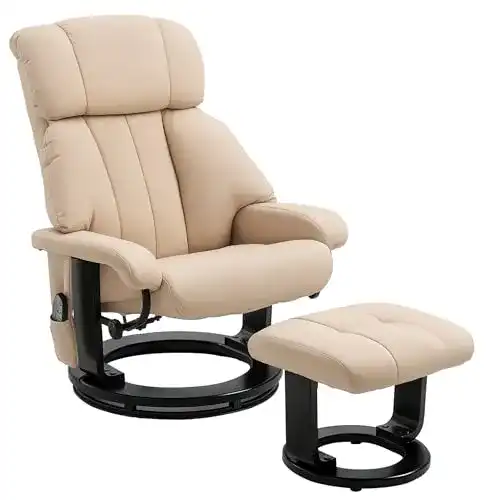 Relaxsessel mit Hocker von Homcom drehbarer Fernsehsessel mit Massagefunktion
